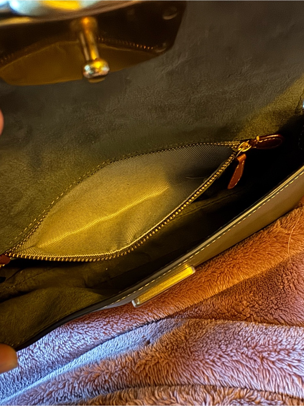 Coach Jet Shoulder Bag in Brass/Olive Green Refined Calf Leather - Picture 9 of 11